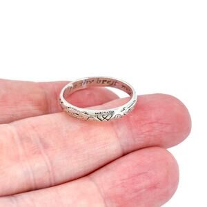 Vintage Sterling Silver 925 Engraved Band Ring Size 10.5